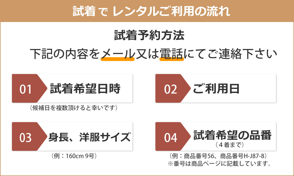 和服美の試着の流れ